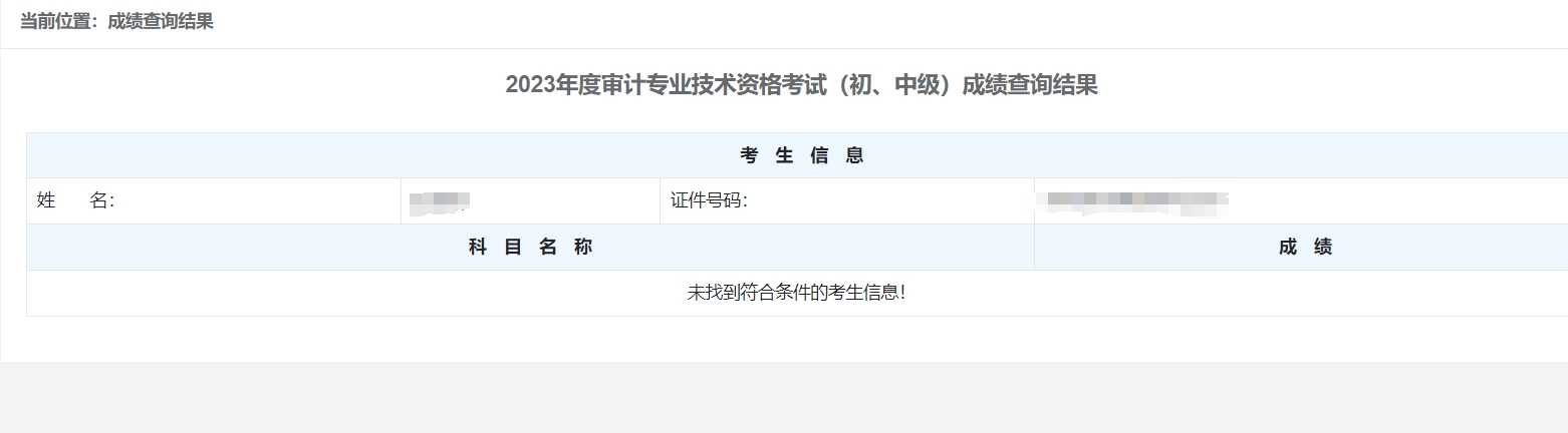 2024中级审计师成绩查询结果图